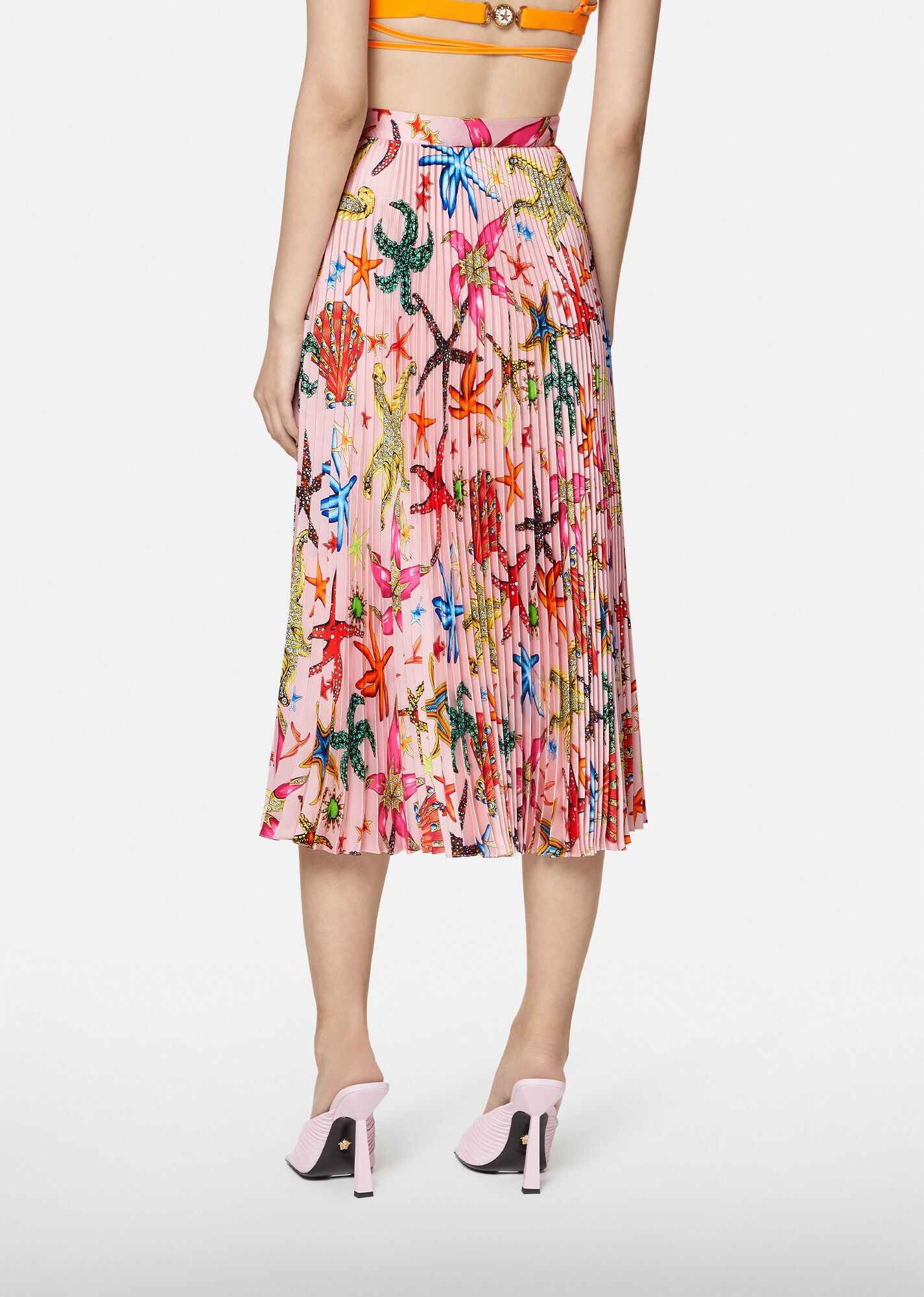 Trésor de la Mer Print Pleated Midi Skirt - 3