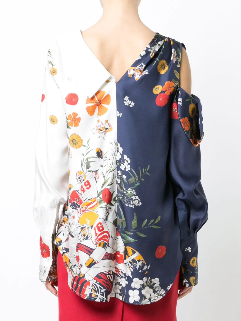 floral asymmetric shirt - 4