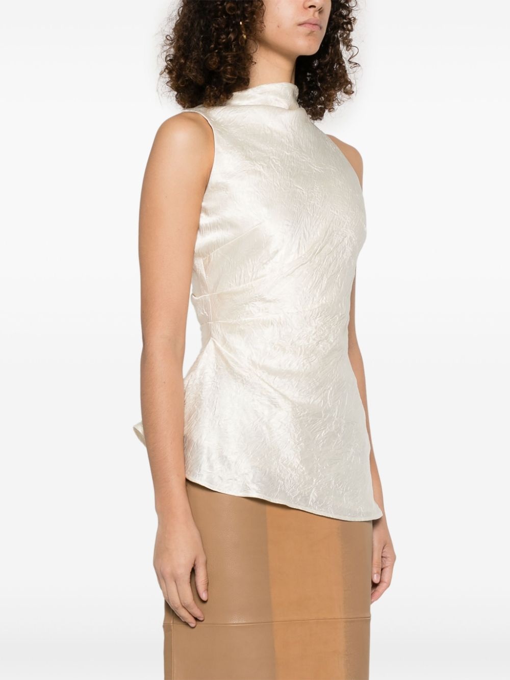 asymmetric satin top - 3
