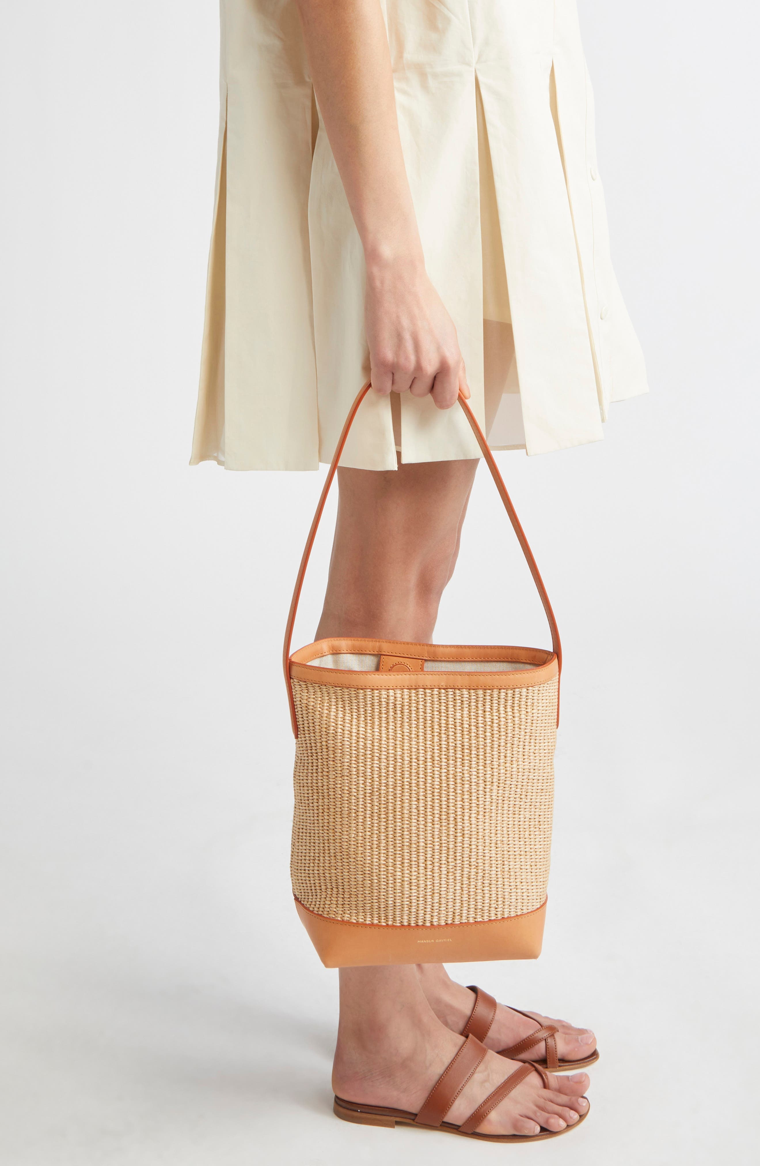 Mansur Gavriel Mini Everyday Raffia Cabas Hobo Bag in Natural at Nordstrom - 3