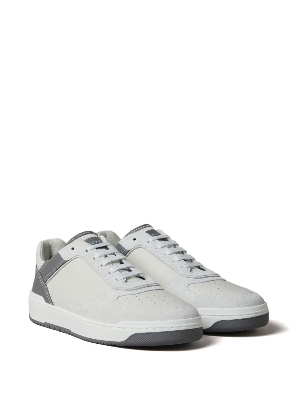 logo-patch leather sneakers - 2
