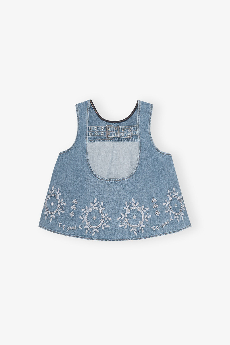 LIGHT BLUE BRODERIE ANGLAISE DENIM TOP 6