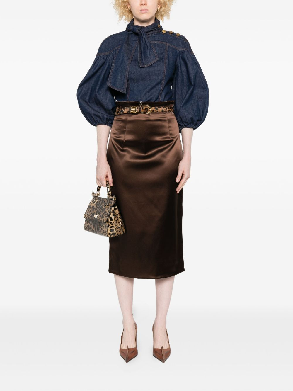 satin midi skirt - 2