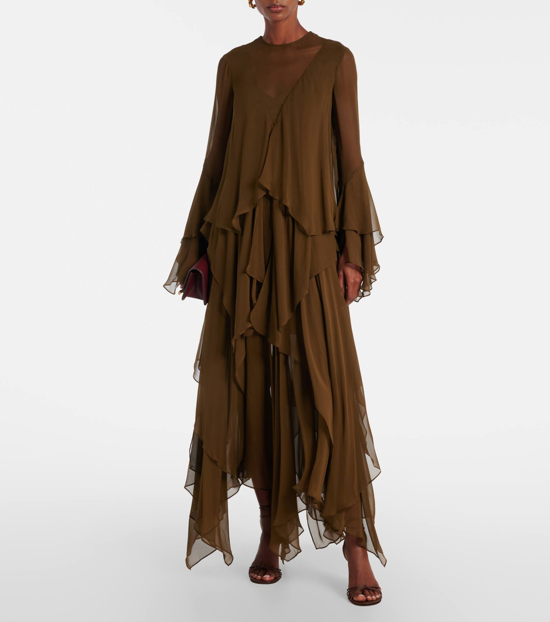 Draped silk organza gown - 2