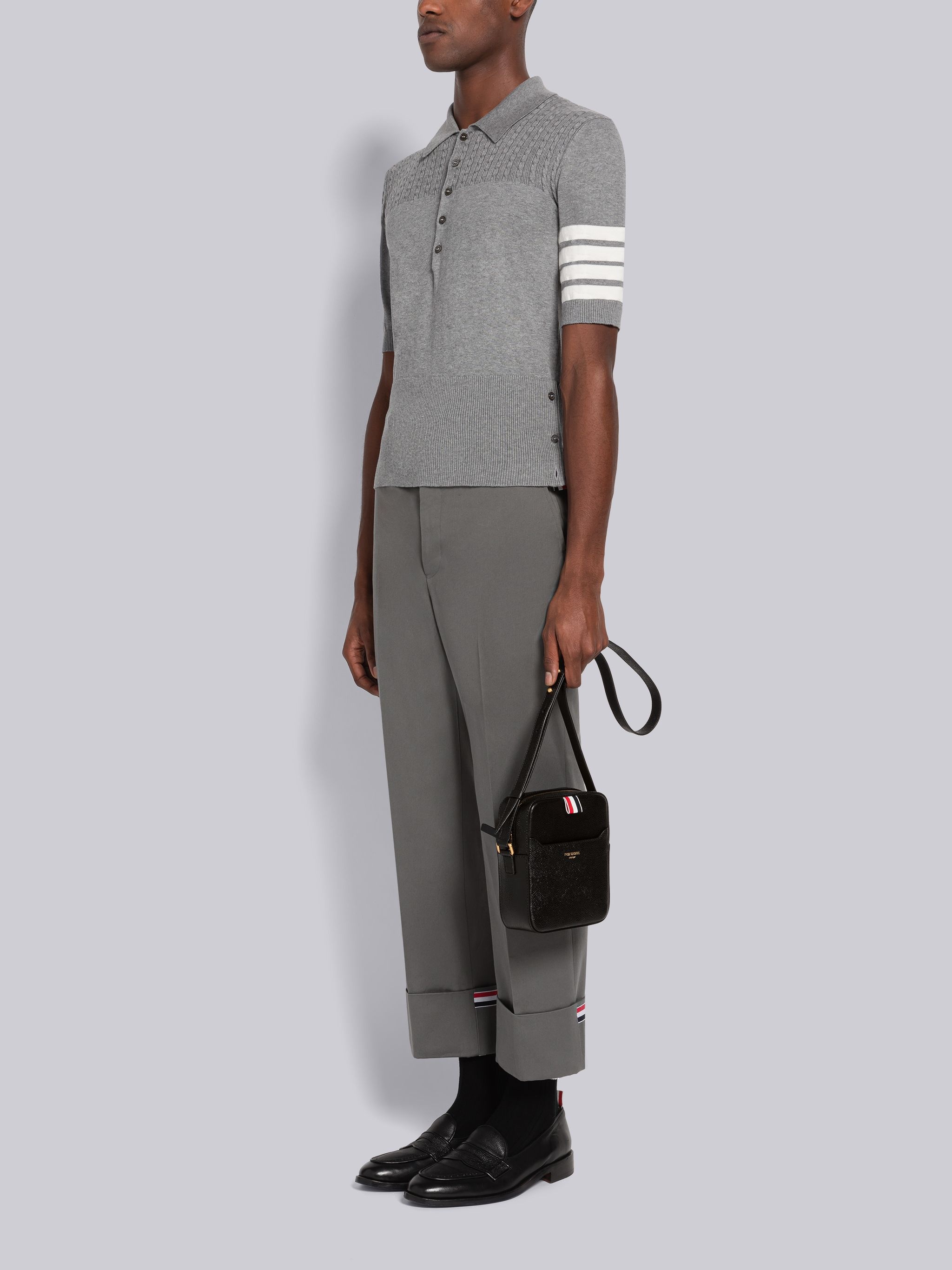 Thom Browne Pebble Grain Leather Vertical Camera Bag