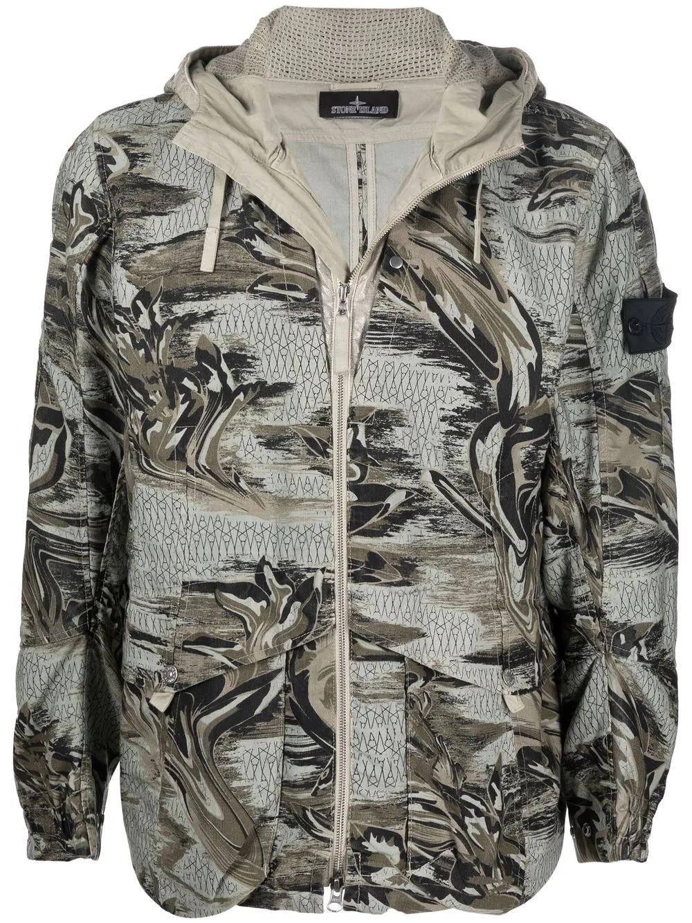 graphic-print hooded jacket - 1