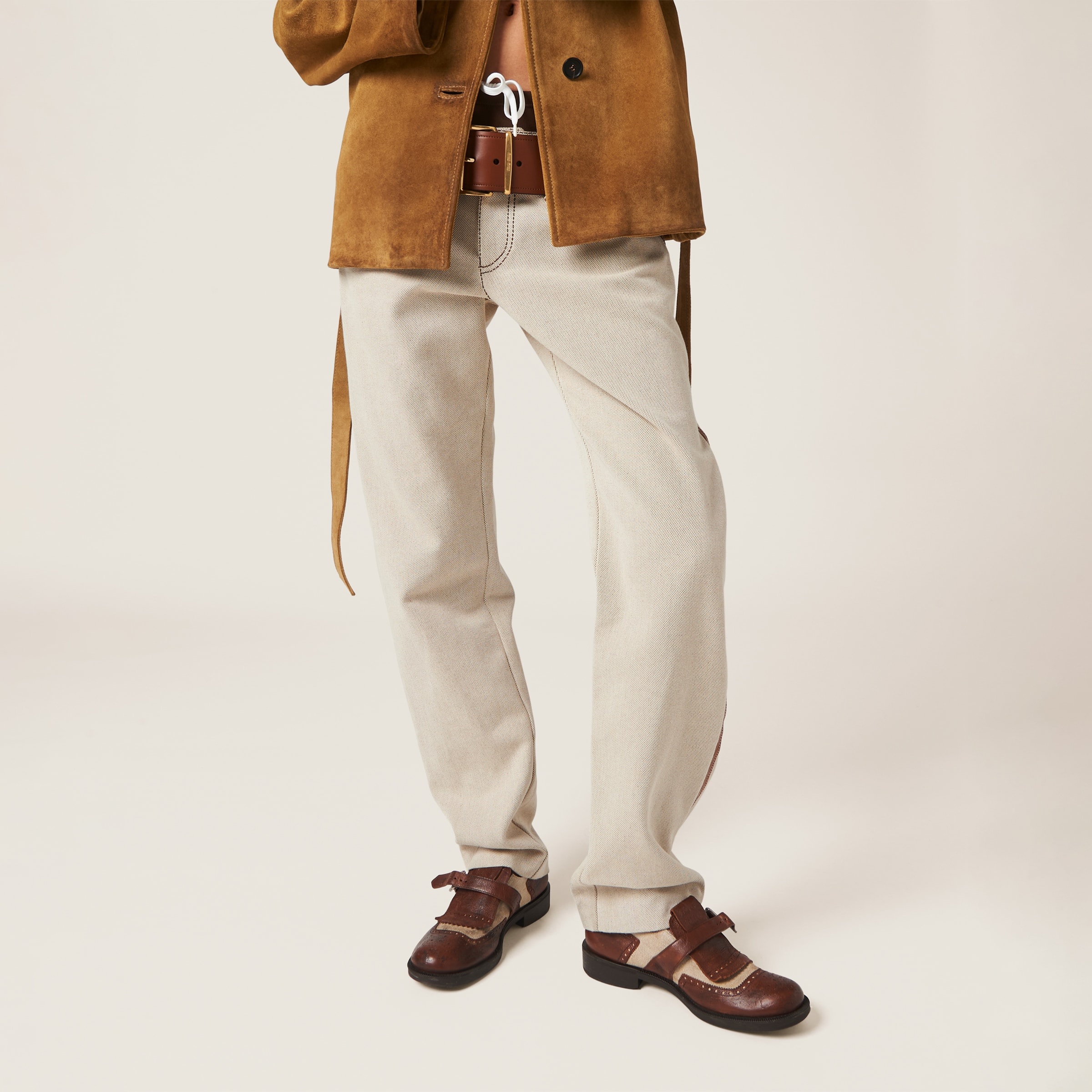シューズ・サンダルその他 MiuMiu | Church's X Miu Miu Shanghai leather and linen shoes Church's Gives Its Shanghai Loafers the Miu Miu Treatment in