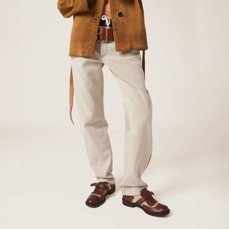 Church's X Miu Miu Shanghai leather and linen shoes 6