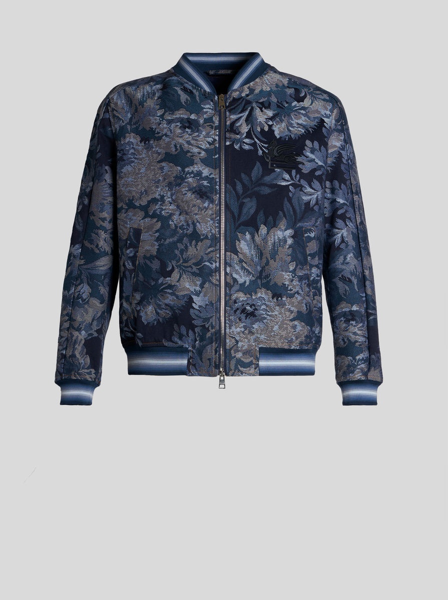 FLORAL BOMBER JACKET WITH INTARSIA - 1