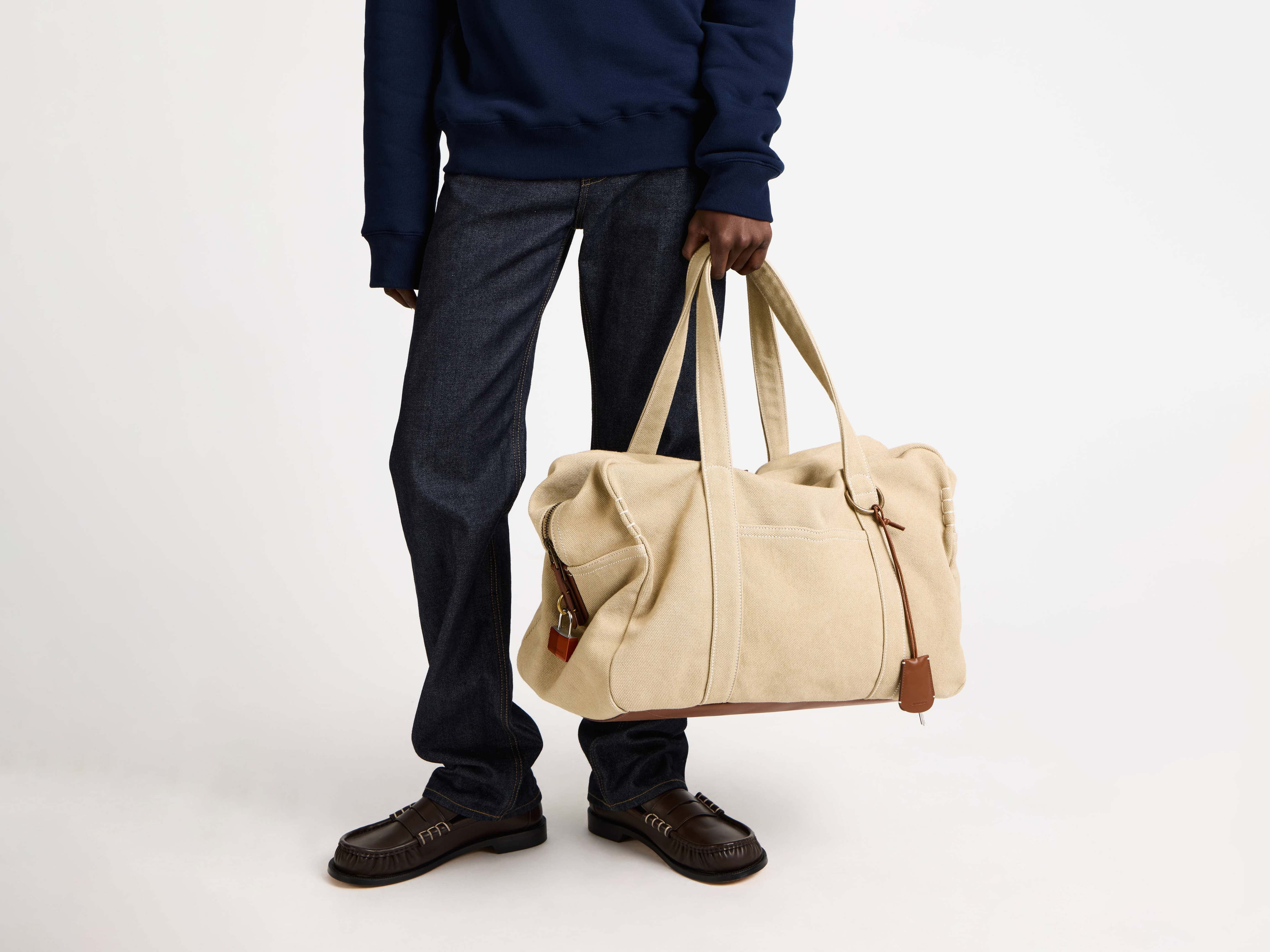 WEEKENDER CANVAS TOTE BAG IN STONE - 2