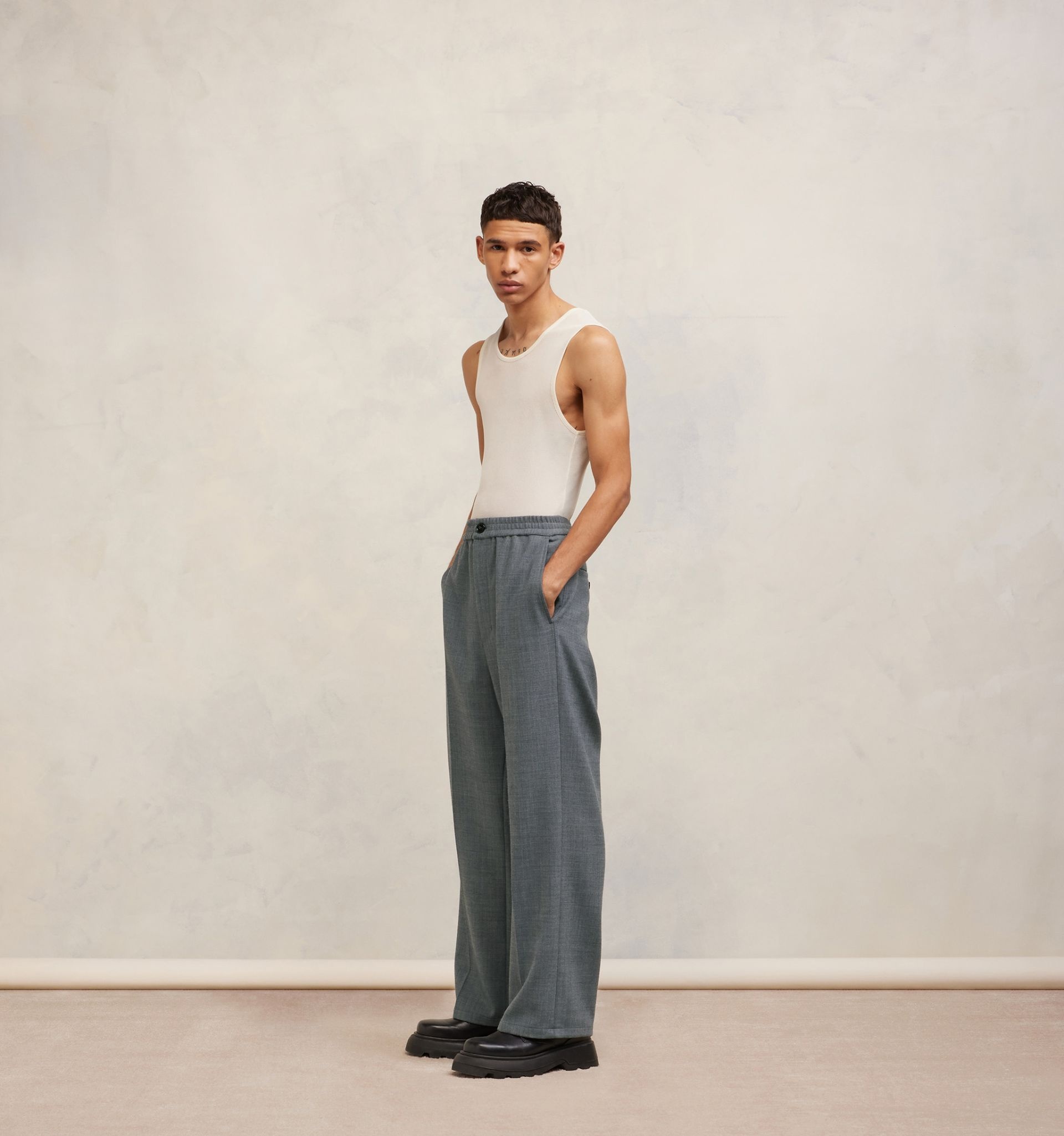 Elasticated Waist Straight Fit Trousers - 4