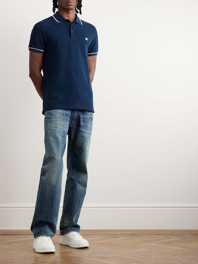 CELINE Logo-Embroidered Cotton-Piqué Polo Shirt outlook