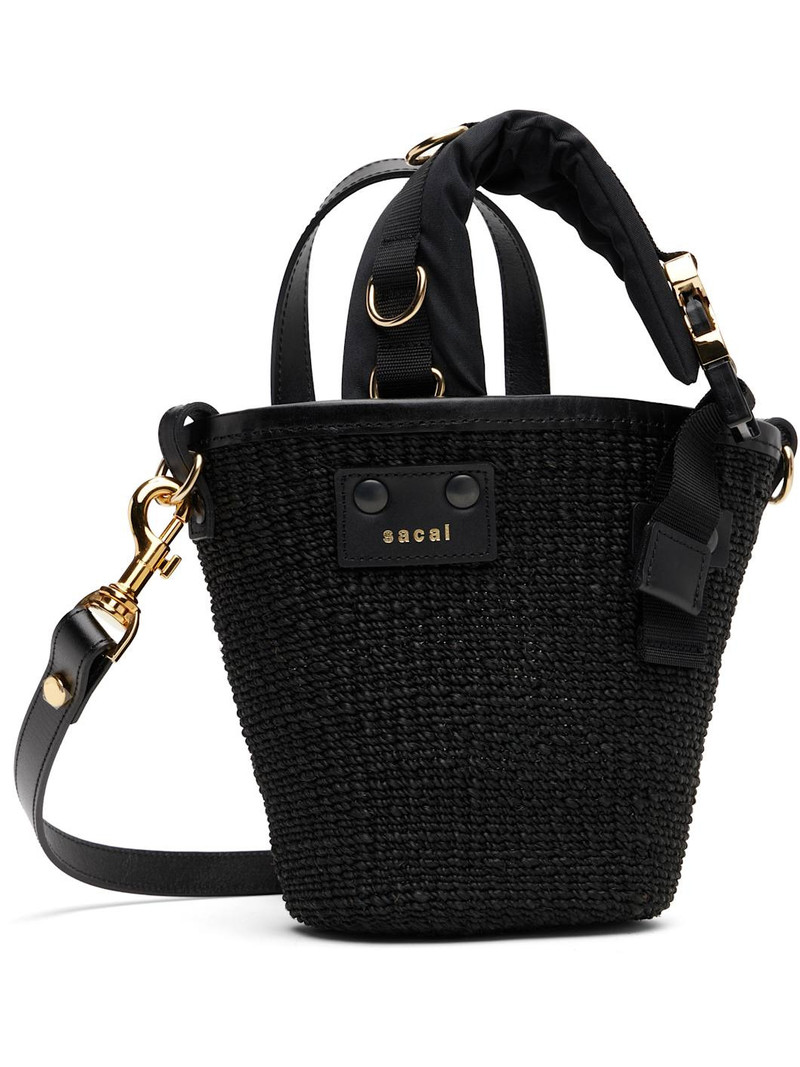 sacai Black Hybrid Micro Marche Bag outlook