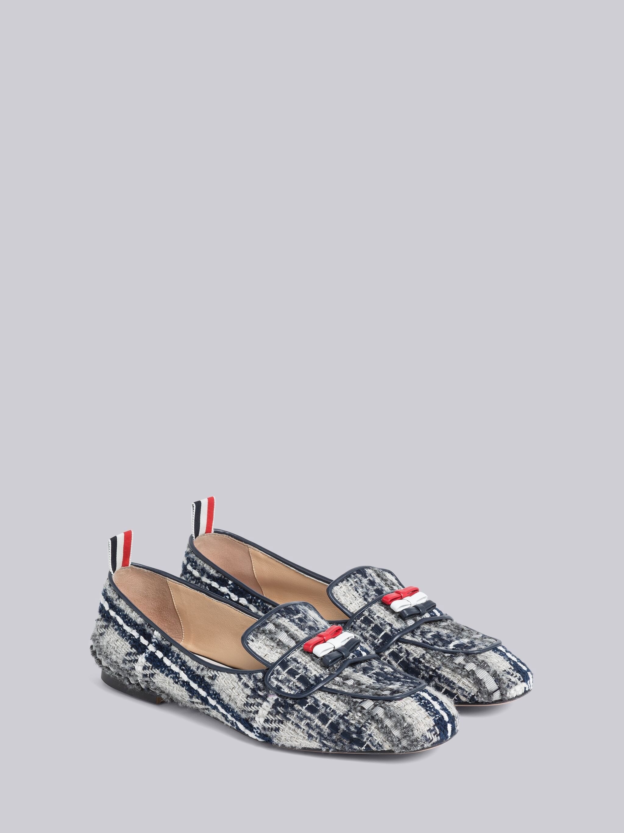 Tartan Ribbon Tweed 3-Bow Loafer - 3