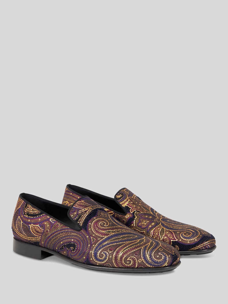 PAISLEY METALLIC JACQUARD LOAFERS - 3