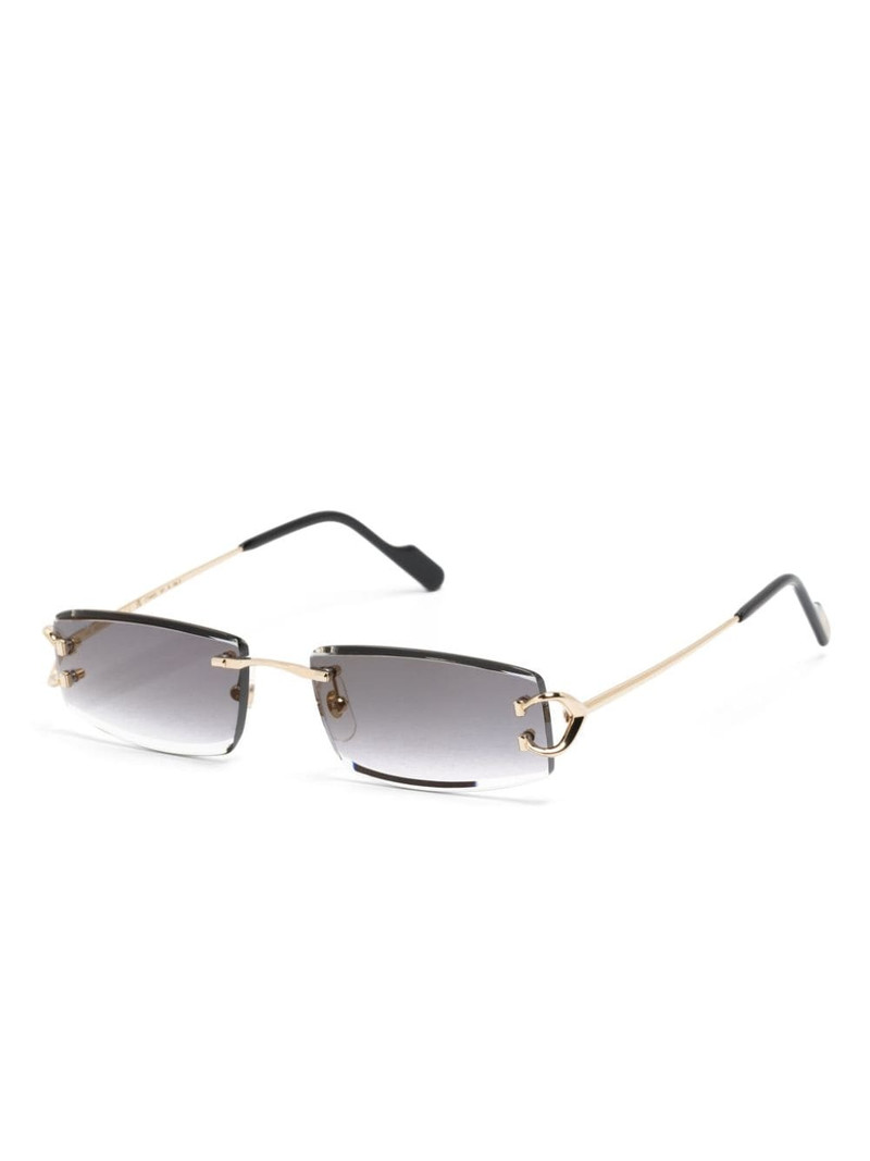 Cartier rectangle-frame rimless sunglasses outlook