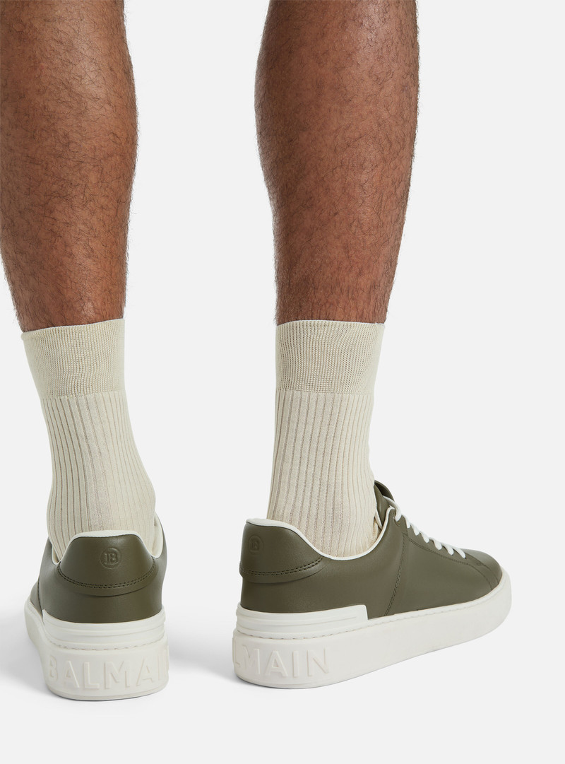Balmain B-Court trainers in calfskin outlook