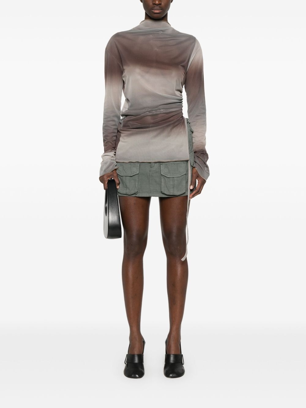 draped long-sleeve top - 2