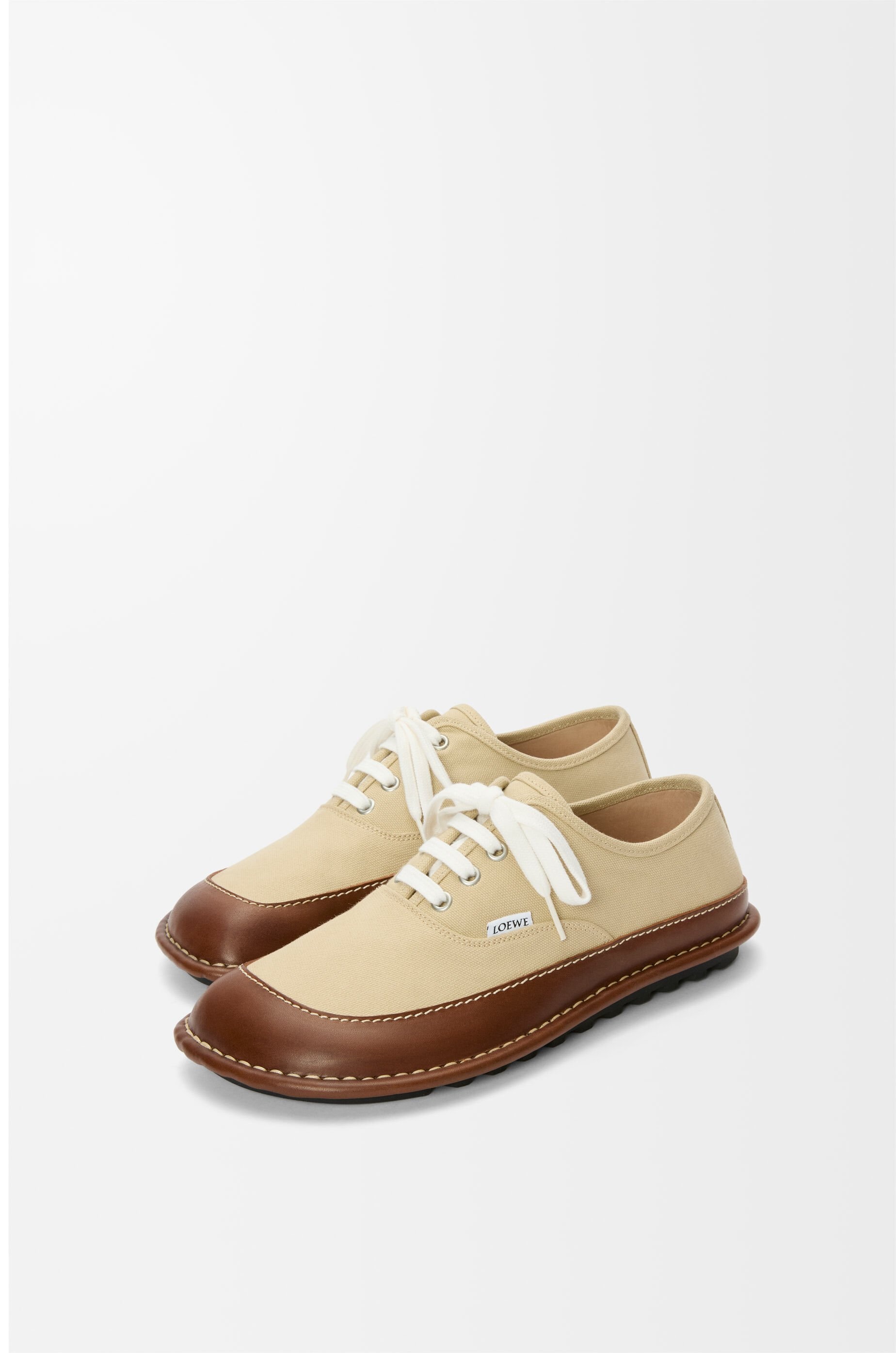 Bay lace-up  in canvas and vegetable-tanned calfskin - 2