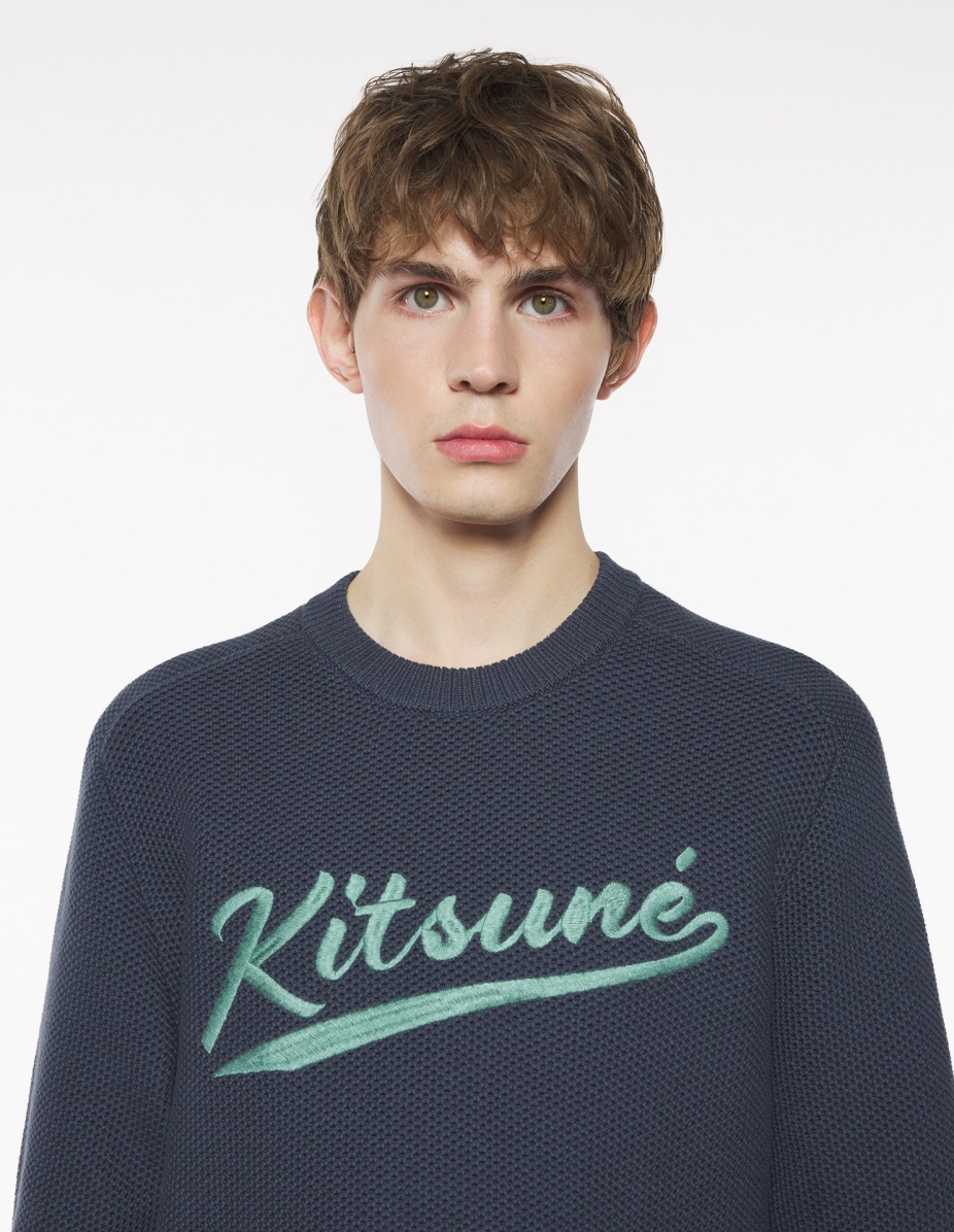 KITSUNE VARSITY EMBROIDERED MESH JUMPER - 4