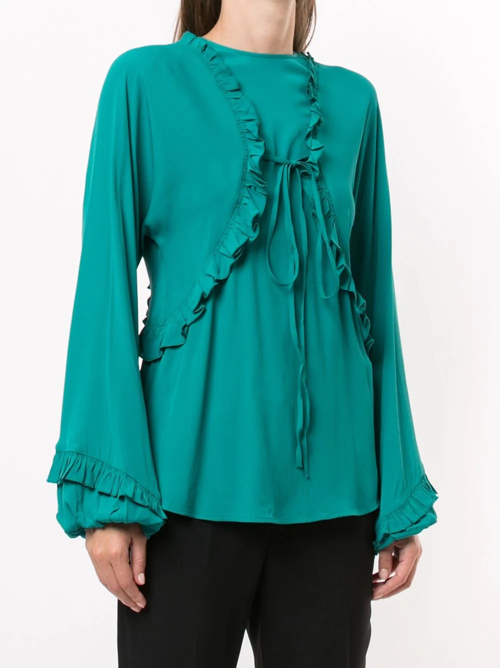 bishop sleeved ruffle top - 3