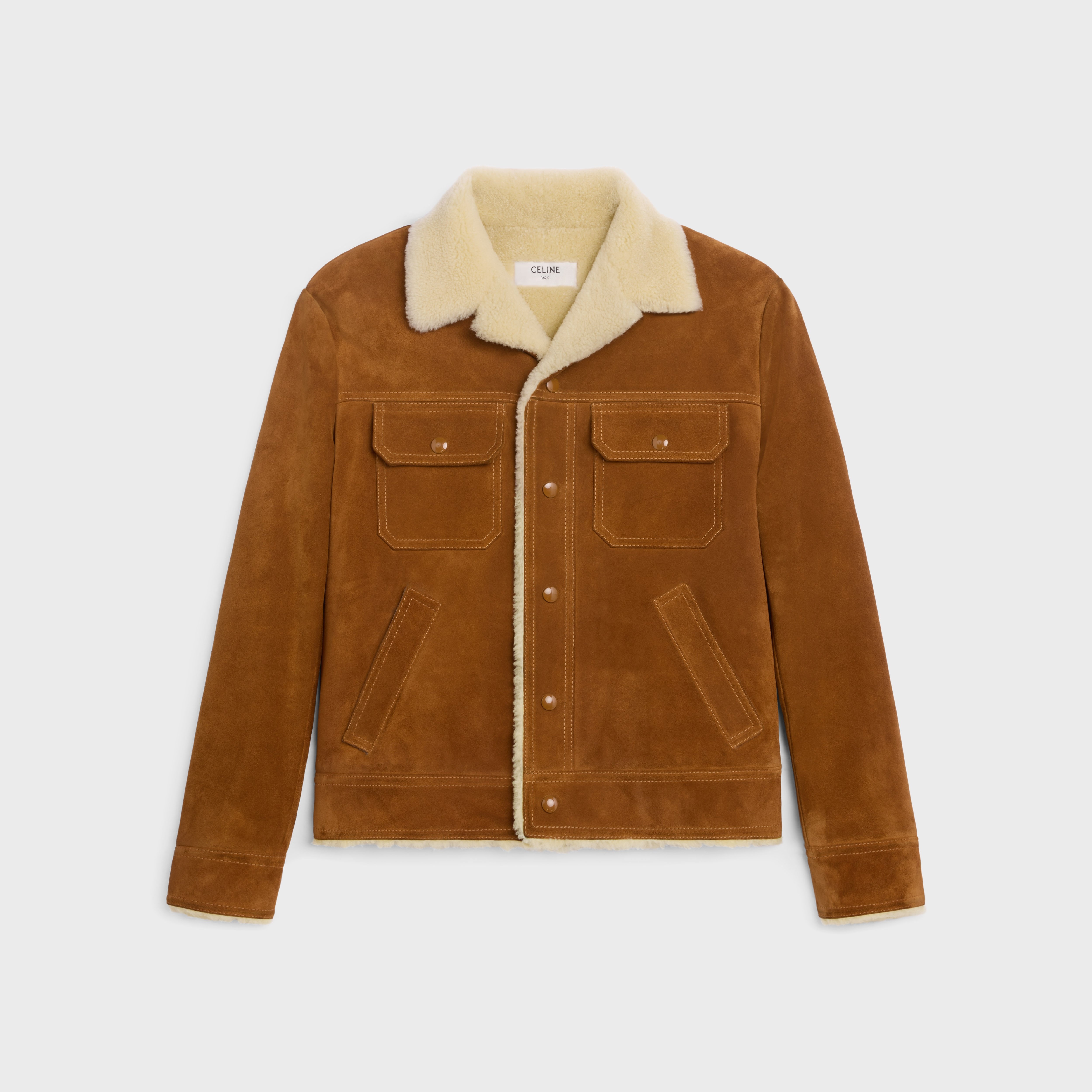 trucker jacket in split calfskin - 1