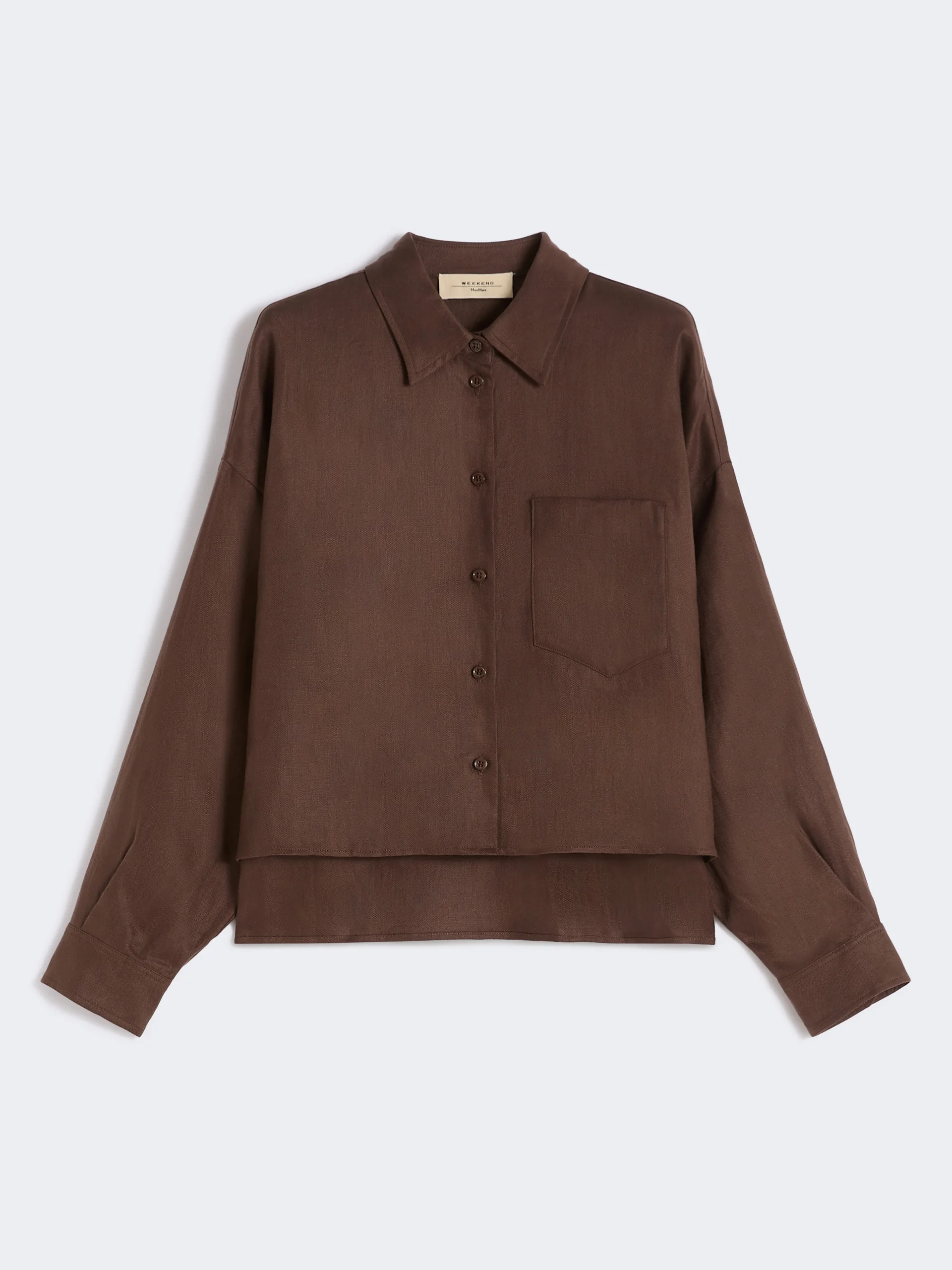 Linen canvas jacket - CHOCOLATE - 1
