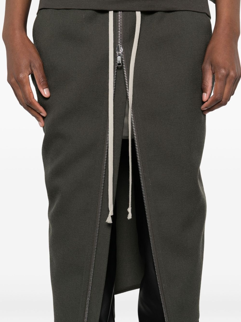 drawstring zip-front midi skirt - 5