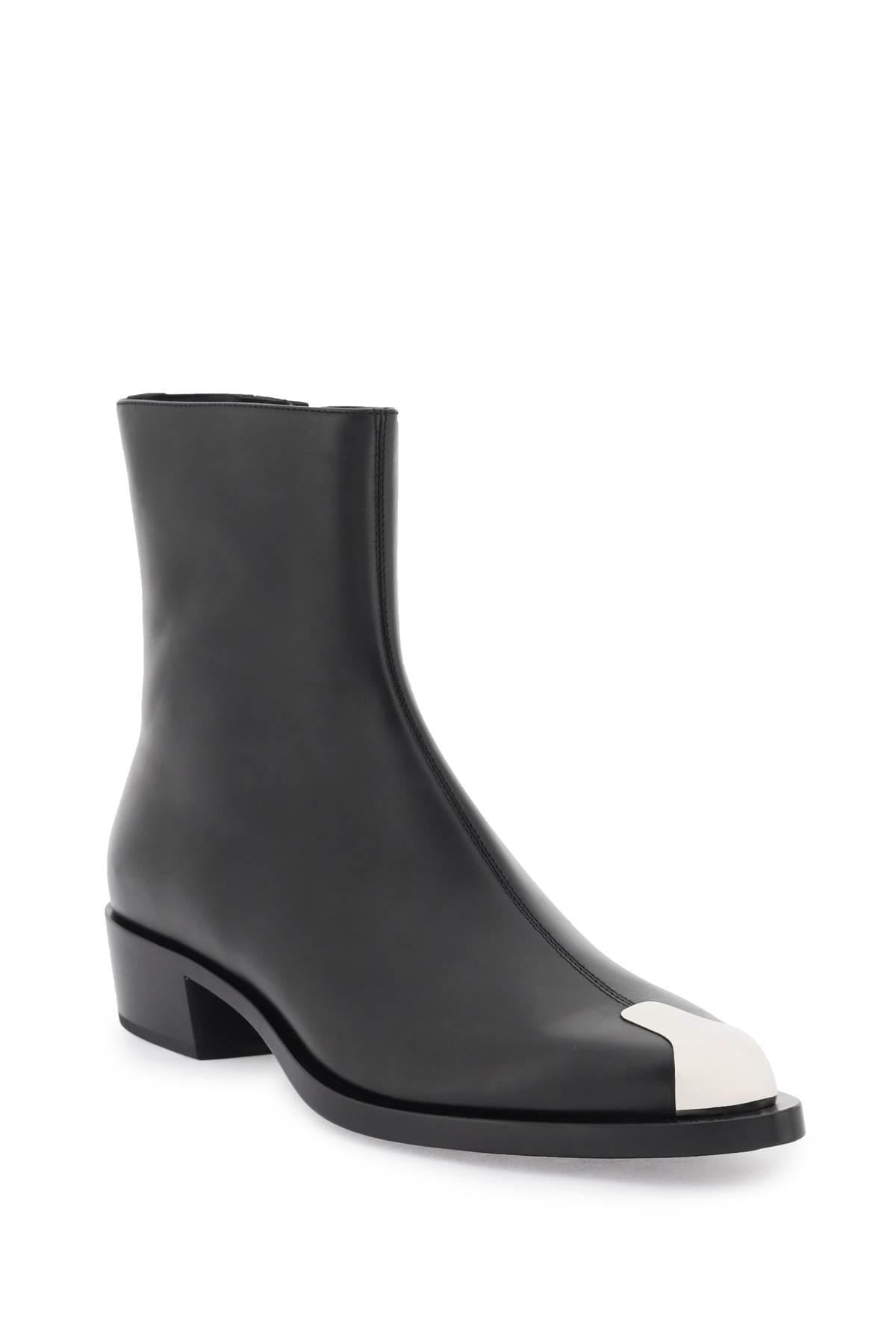 LEATHER PUNK ANKLE BOOTS - 4