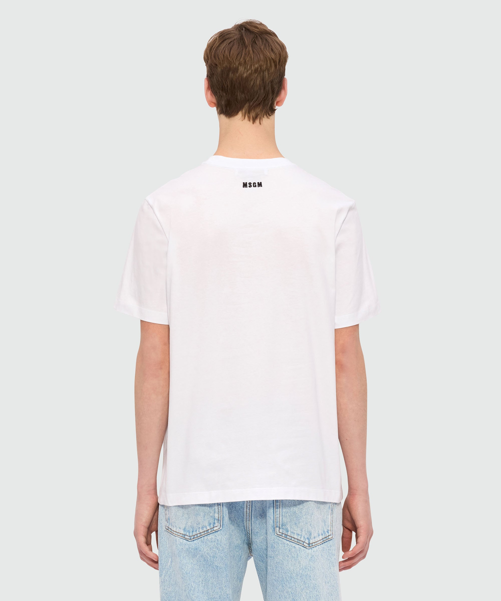 White jersey T-shirt with "Follow the rabbit®" quotes - 3