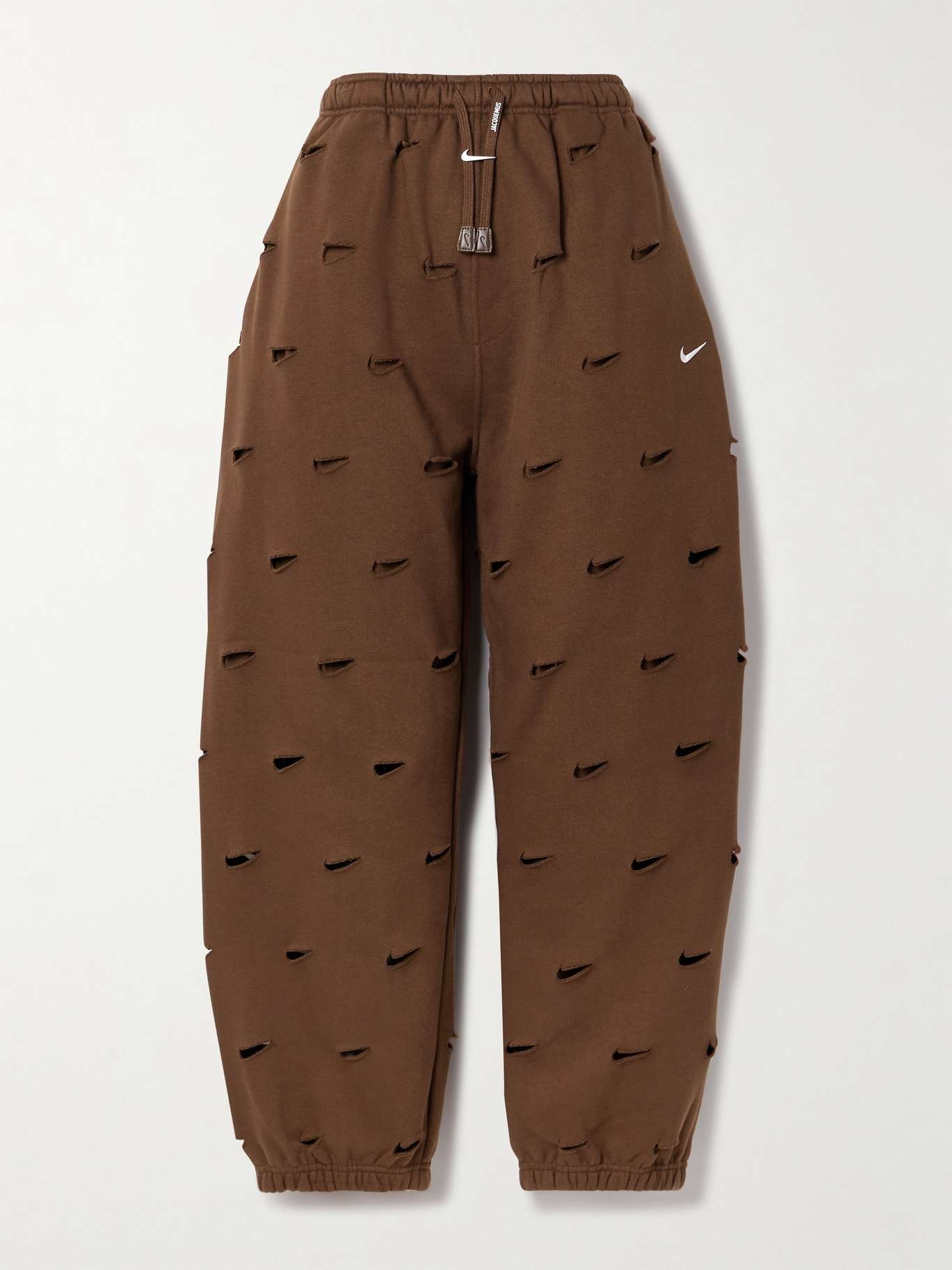 + Jacquemus cutout cotton-blend jersey track pants - 1