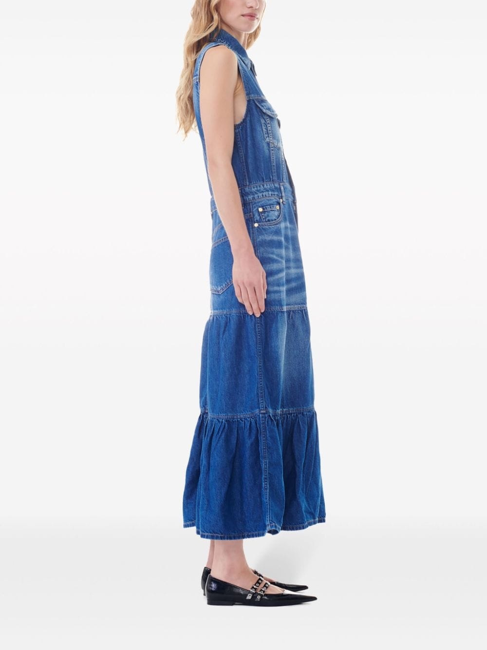 sleeveless denim dress - 3