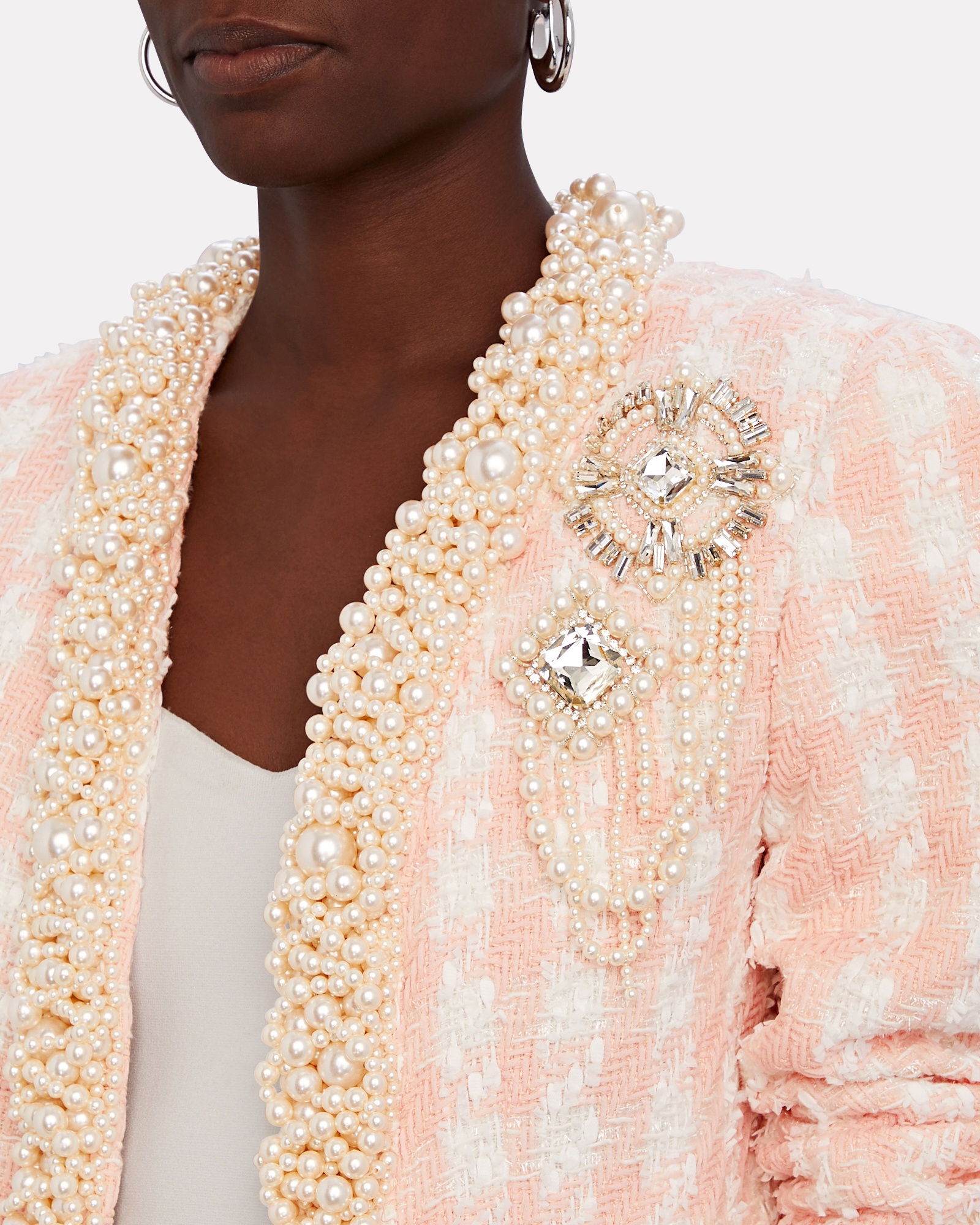 Embellished Houndstooth Bouclé Tweet Jacket - 5