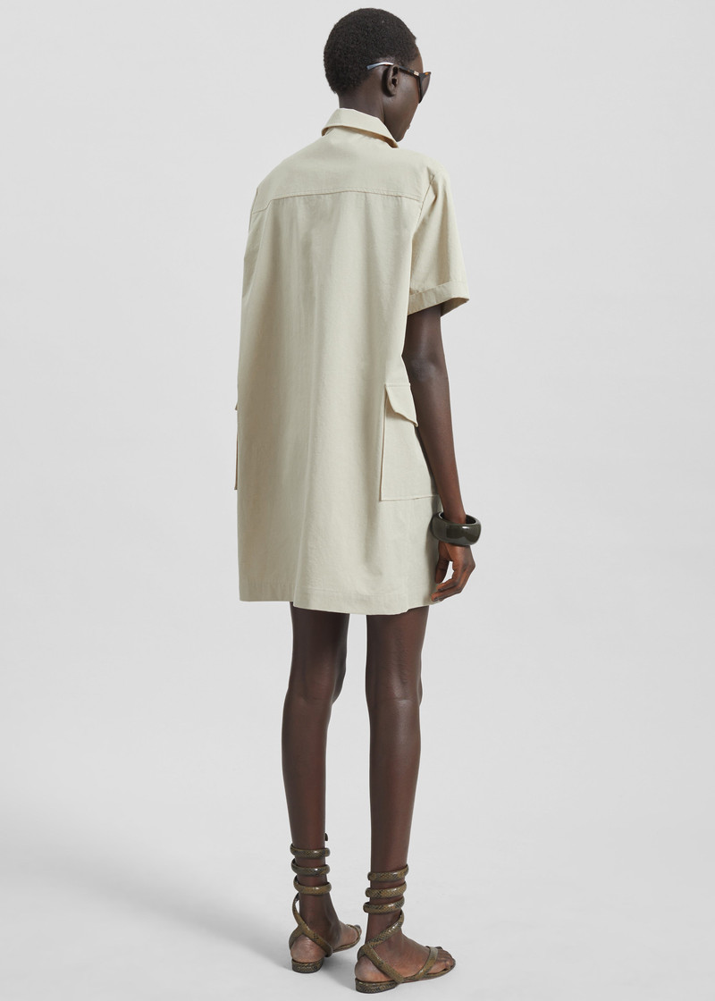 Tilba Polo Mini Dress - Beige 7