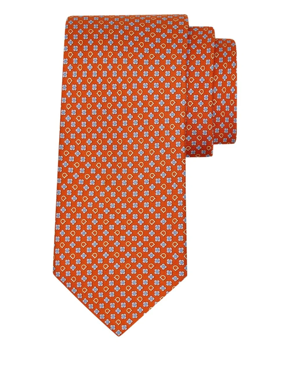 gancini flower print silk tie - 1