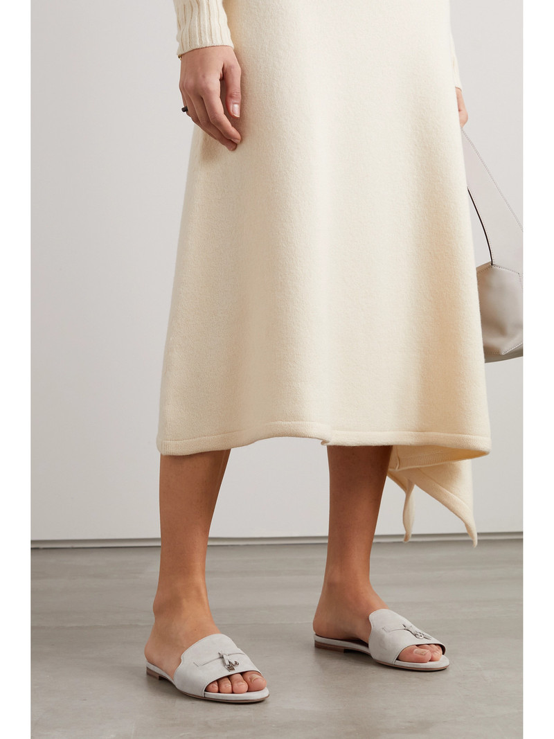 Loro Piana Summer Charms Suede Slides outlook