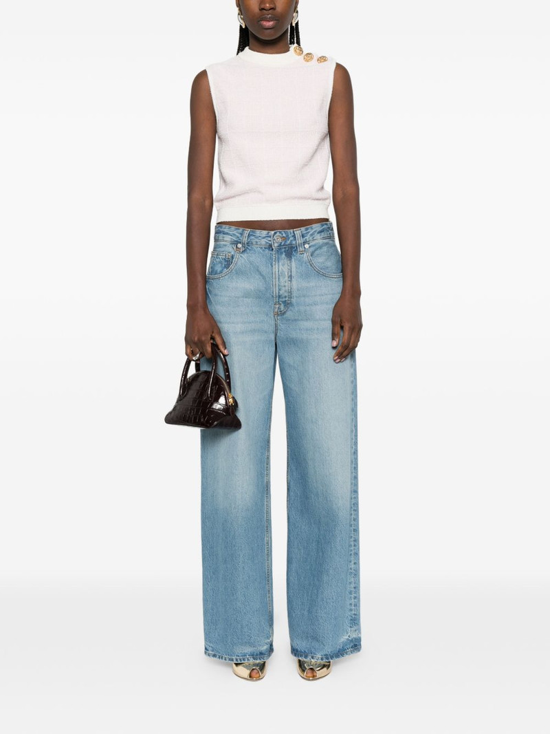 Balmain button-embellished top outlook