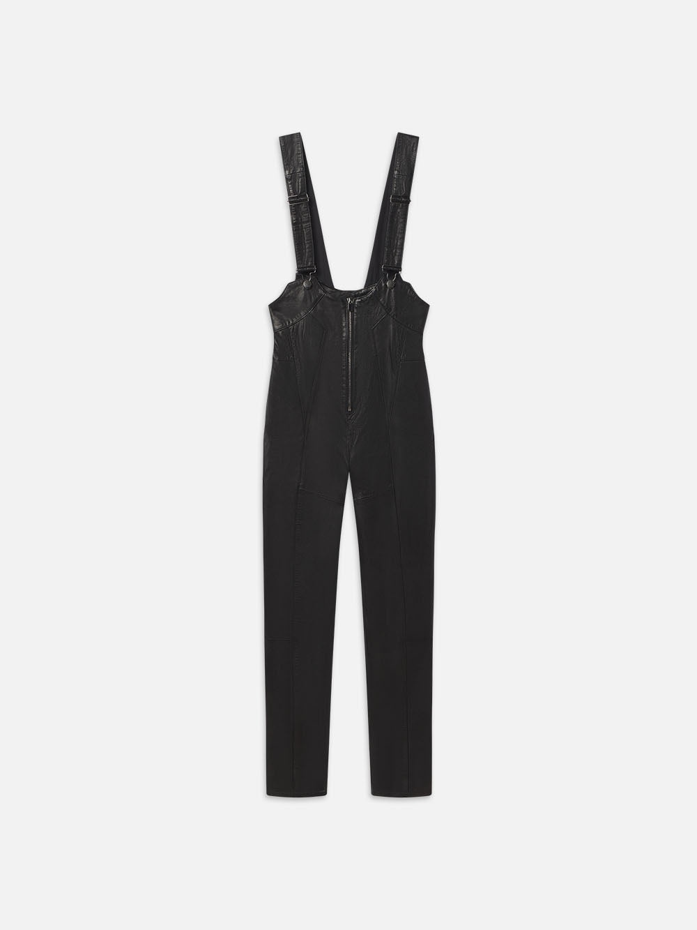Leather Overall in Black - 1