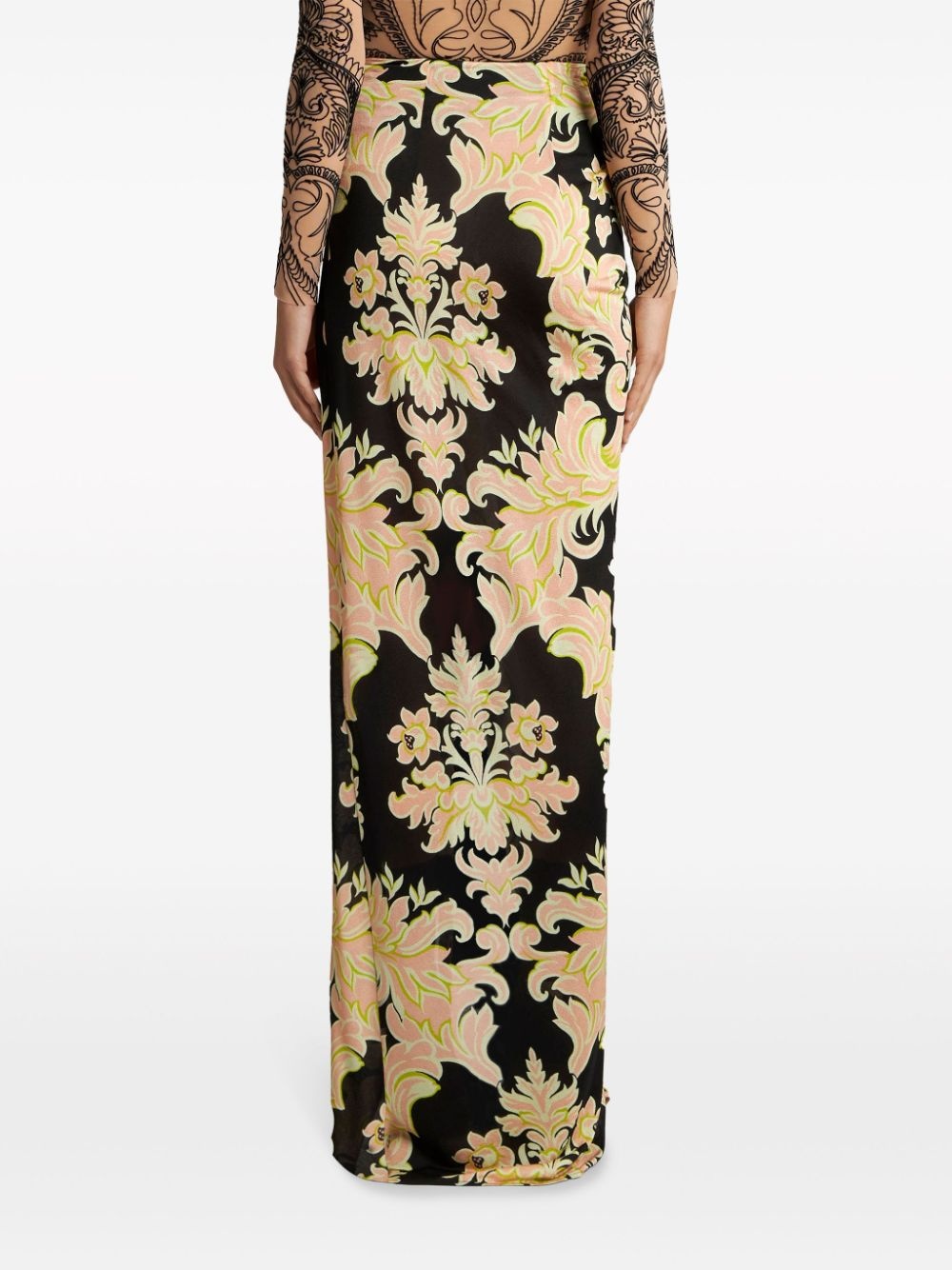 floral-print sarong skirt - 4