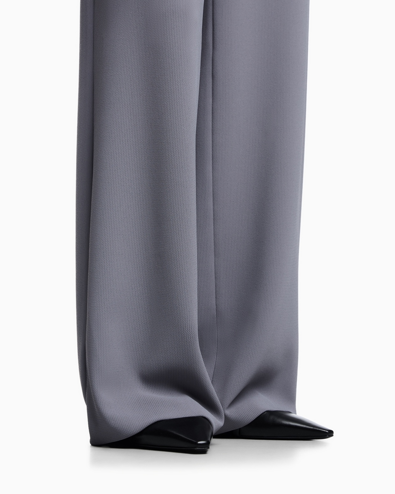 PALAZZO TROUSERS IN FLUID ARMURE FABRIC - 5