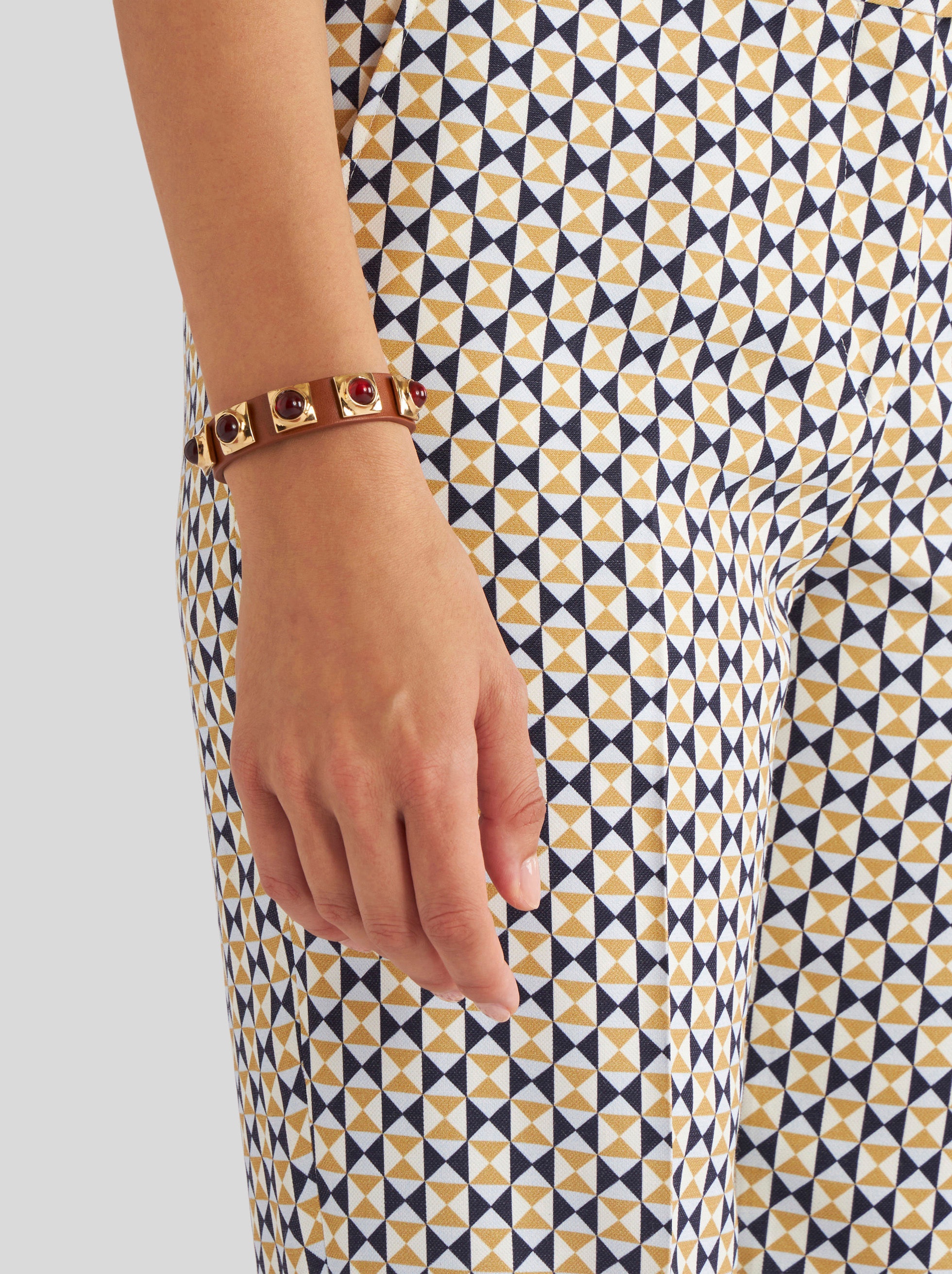 CROWN ME BRACELET WITH STUDS AND CABOCHON STONES - 2