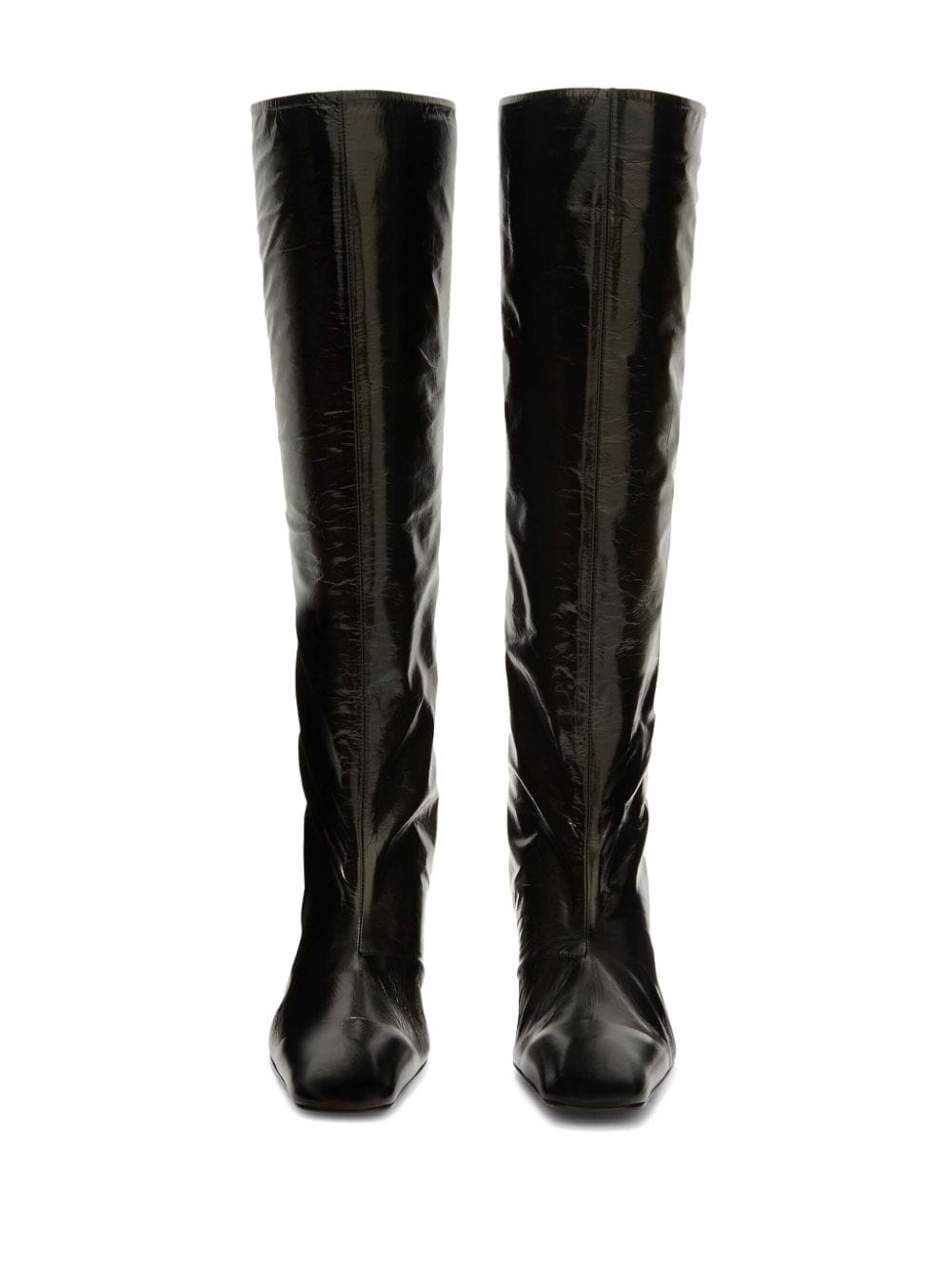 metal-heel leather knee boots - 4