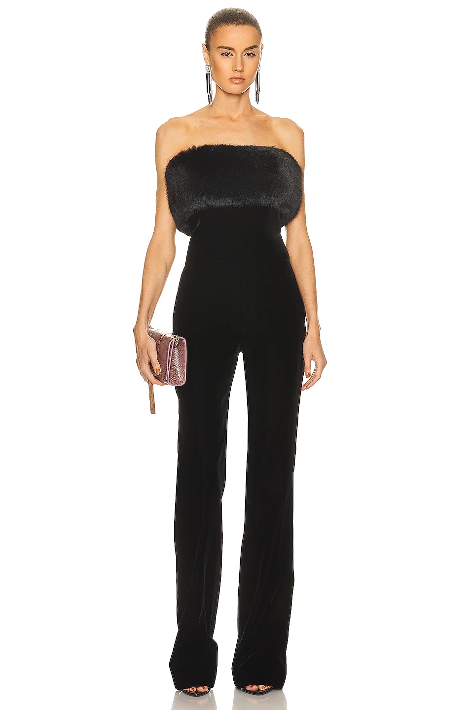 Strapless Velour Jumpsuit - 1