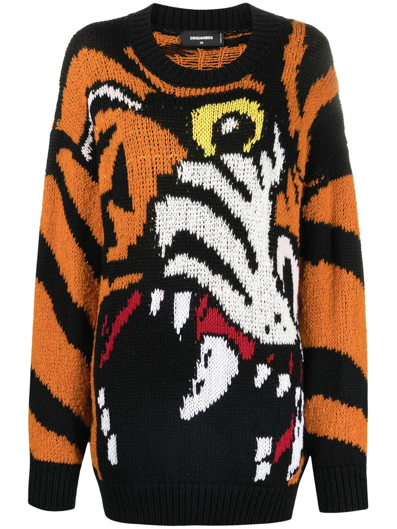 tiger-intarsia jumper 1