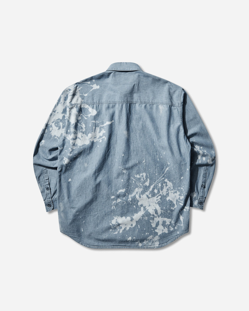 NEIGHBORHOOD Men's Garment Bleach Chambray Longsleeve Shirt Indigo outlook