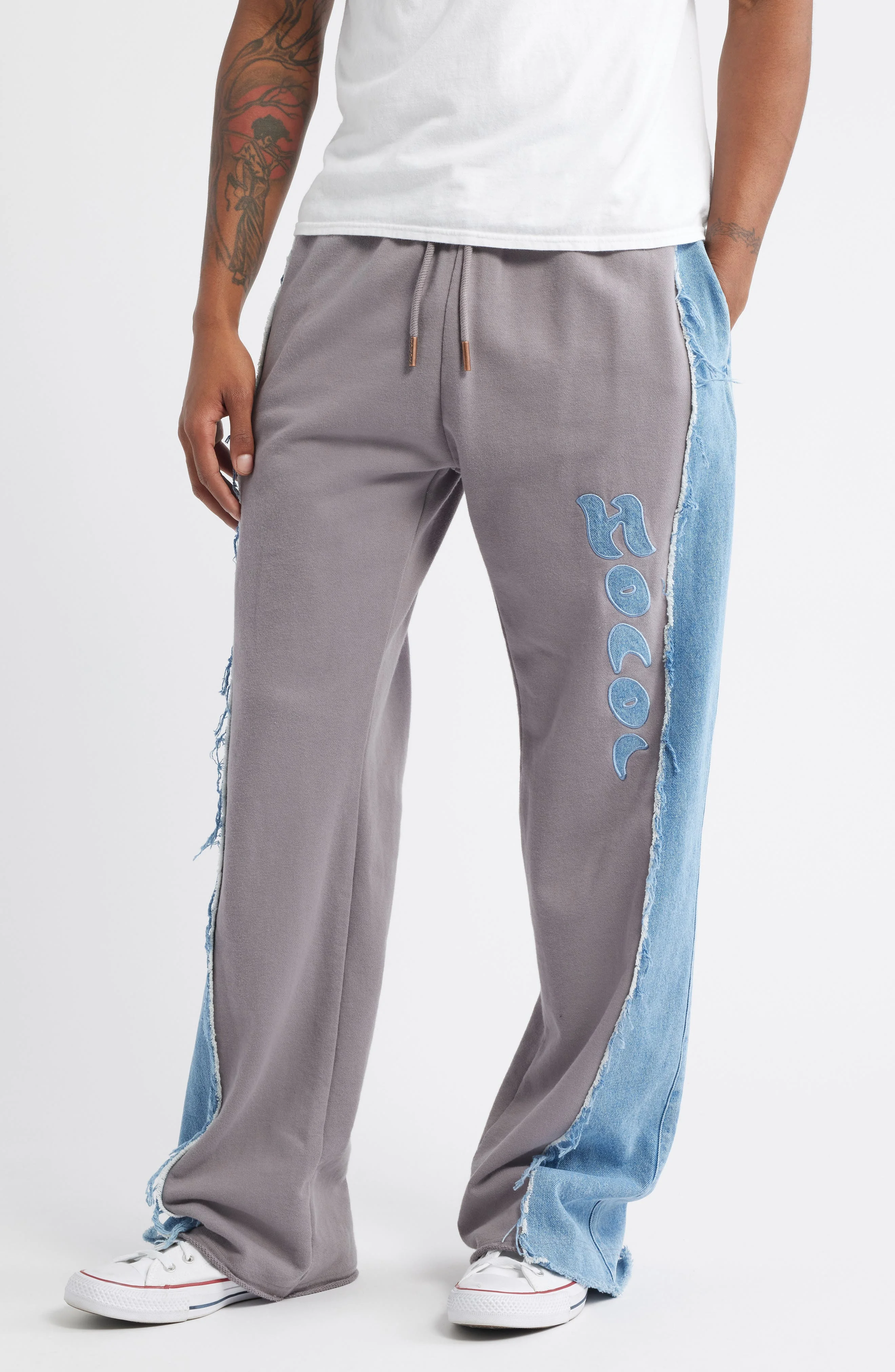 HONOR THE GIFT Mixed Media Sweatpants in Grey at Nordstrom - 1