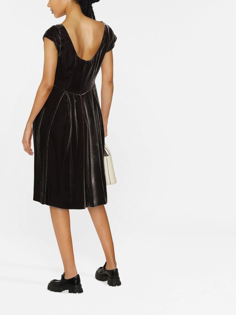 cap-sleeve velvet-effect dress 4