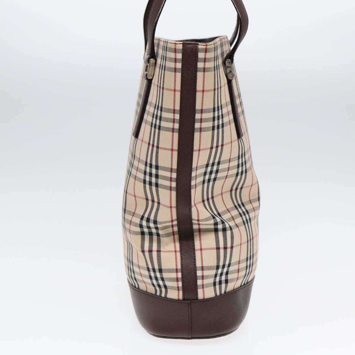 Burberry Nova Check Tote Bag Canvas Beige Brown Silver - 4