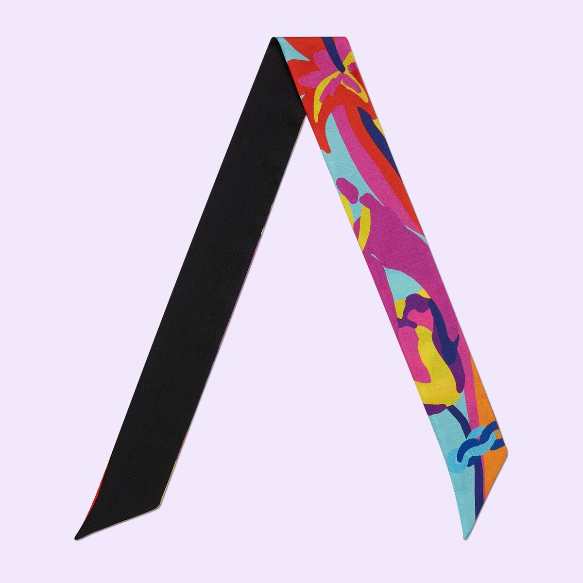 Gucci pop print silk neck bow - 4