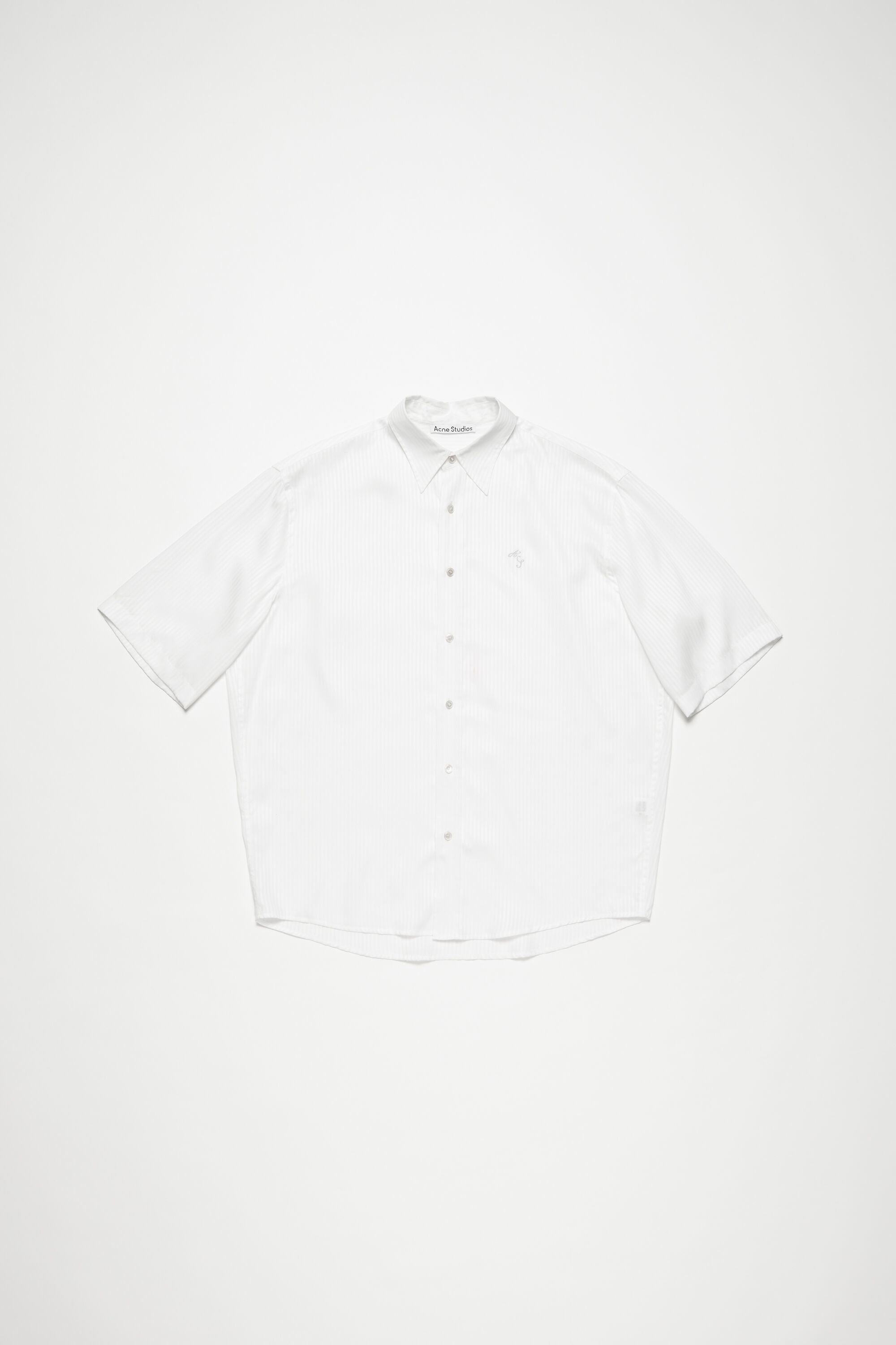 Stripe button-up shirt - White - 6